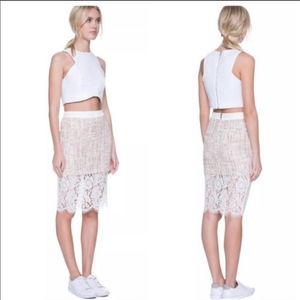 English Factory Tweed & Lace Skirt Size Large